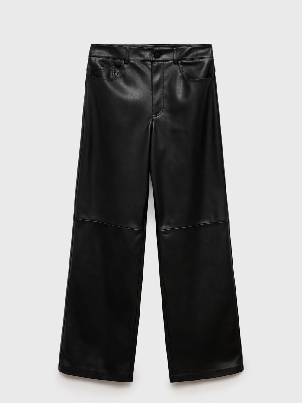 MANGO Straight Leather Pants